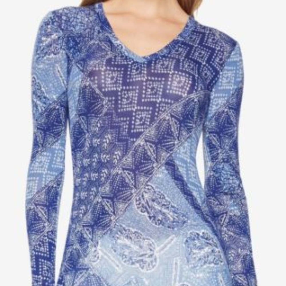 BCBGMaxAzria Jann Printed Top, XS